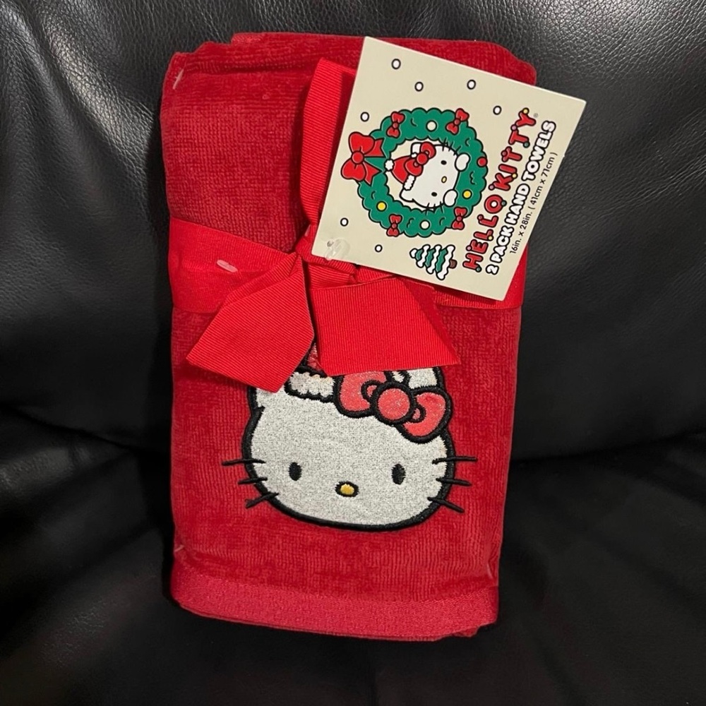 HELLO KITTY Glitter Hello Kitty Hand Towels Set of 2 - Hello Kitty Hand Towels